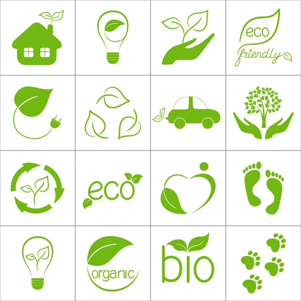 Eco friendly icons set — Stock Vector