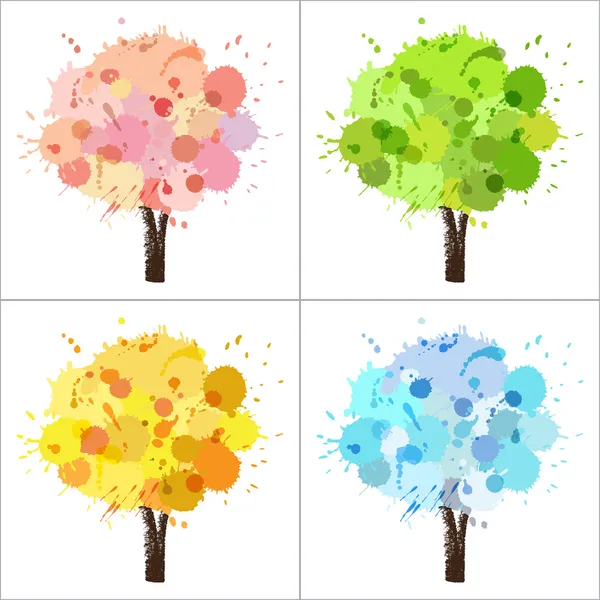 Four seasons tree — Stock Vector