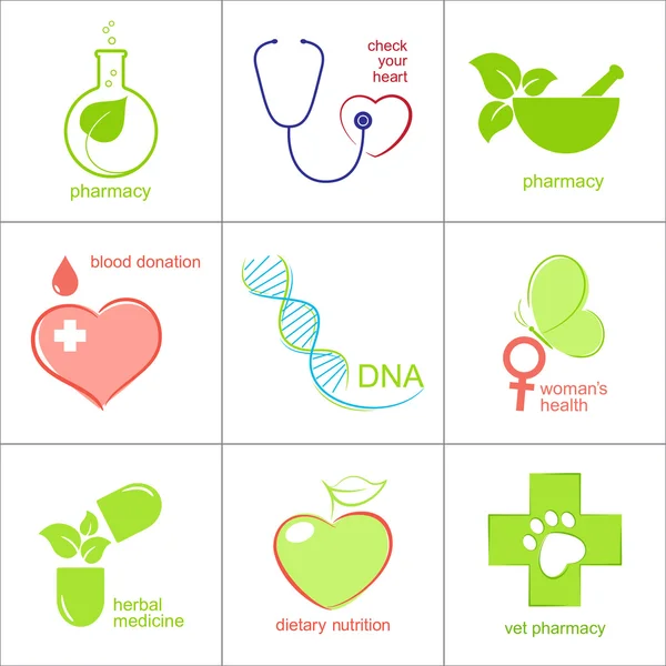 Gezondheidszorg pictogrammen — Stockvector