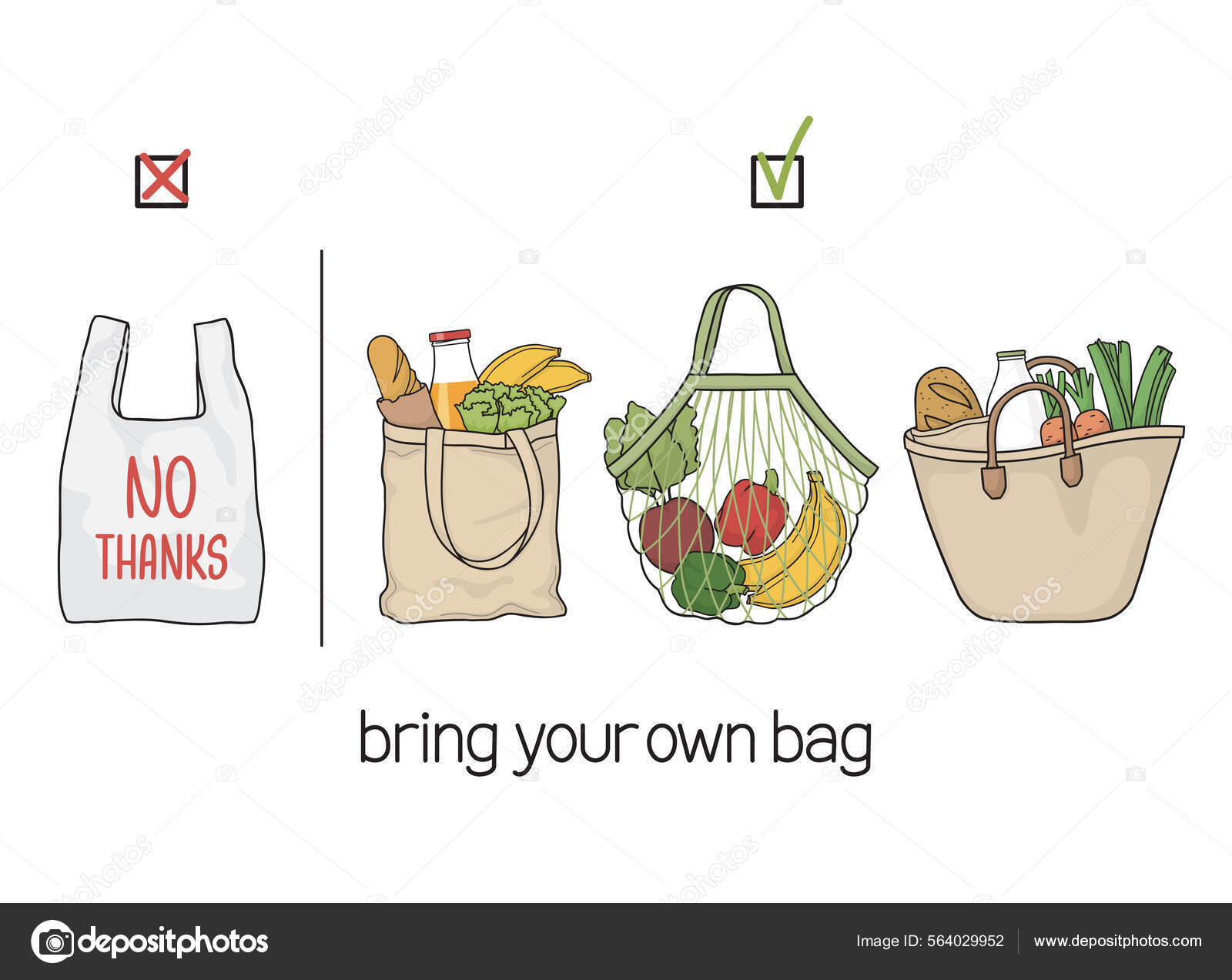 Choice Reusable Shopping Bags Instead Single Use Plastic Bag Bring