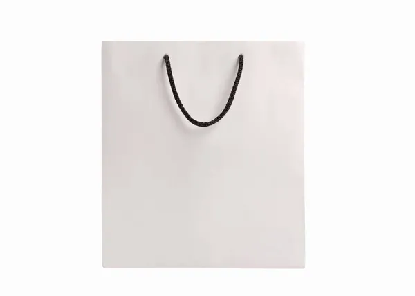 白い背景に隔離された白いショッピングバッグ — ストック写真
