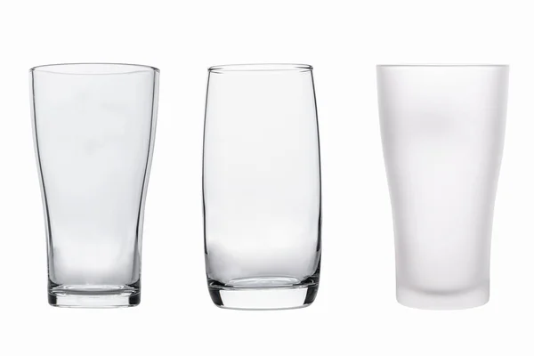 Set Empty Glass Isolated White Background — Stock Photo, Image