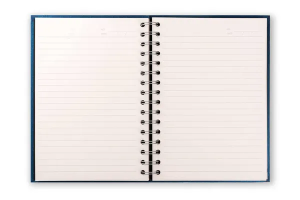 Blank Open Notebook Isolated White Background — Stock Photo, Image