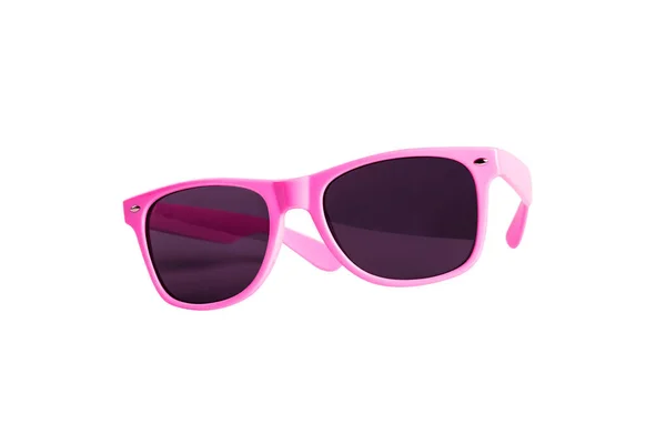 Różowe Okulary Przeciwsłoneczne Izolowane Białym Tle — Zdjęcie stockowe