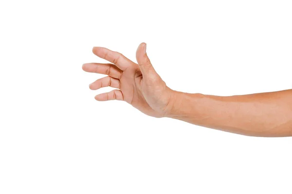 Man Hand Gebaren Geïsoleerd Witte Achtergrond — Stockfoto