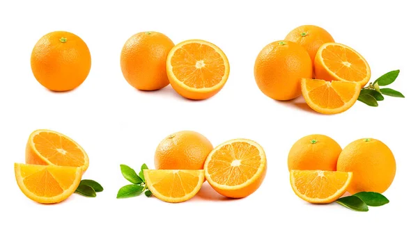 Uppsättning Orange Isolerade Vit Bakgrund — Stockfoto
