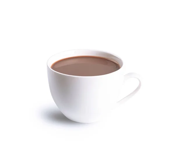 Hot Dark Chocolate Cocoa Drink White Ceramic Cub Isolated White — 图库照片