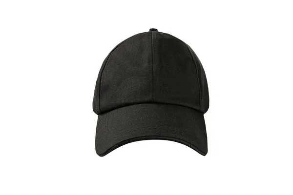 白色背景下的黑色棒球帽帽 — 图库照片