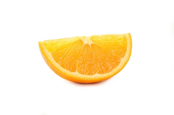 Skiva Bit Färsk Apelsin Citrusfrukt Isolerad Vit Bakgrund — Stockfoto