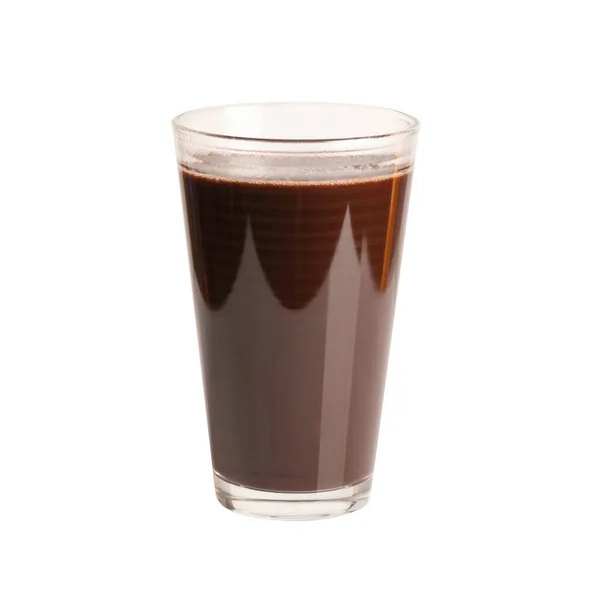 Verre Chocolat Boisson Cacao Isolé Sur Fond Blanc — Photo