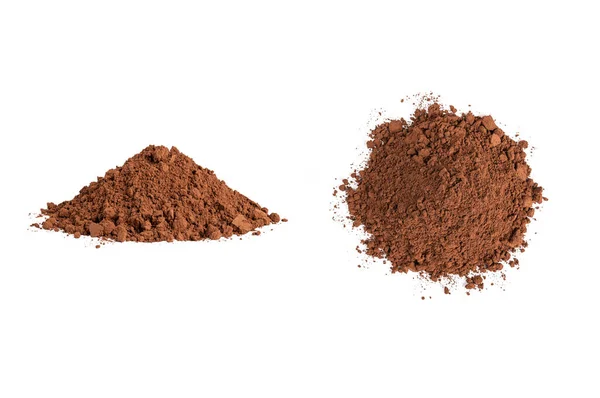 Conjunto Cacao Polvo Aislado Sobre Fondo Blanco — Foto de Stock