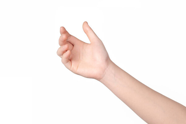 Женщина жестом изолированы на белом фоне