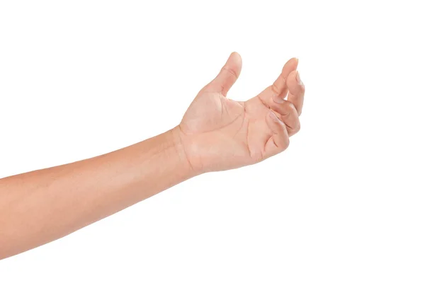Άνθρωπος Χέρι Gesturing Απομονώνονται Λευκό Φόντο — Φωτογραφία Αρχείου