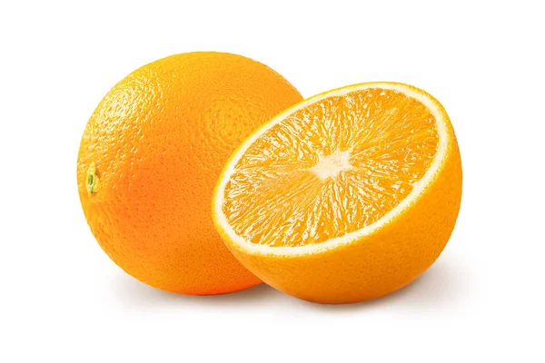 Färsk Orange Isolerad Vit Bakgrund — Stockfoto