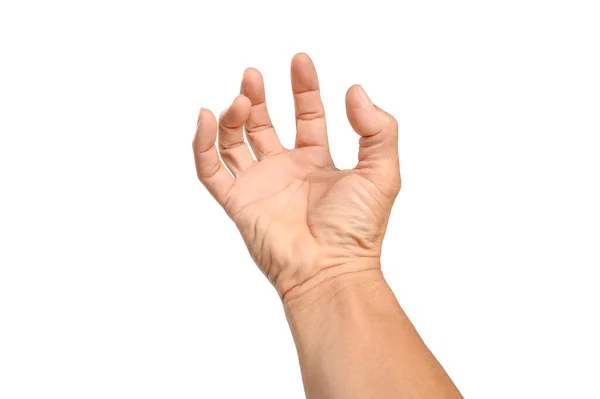 Man Hand Gesturing Isolated White Background — Stock Photo, Image