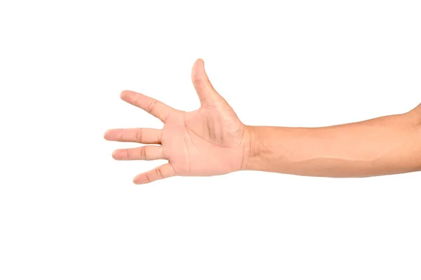 Man Hand Gebaren Geïsoleerd Witte Achtergrond — Stockfoto