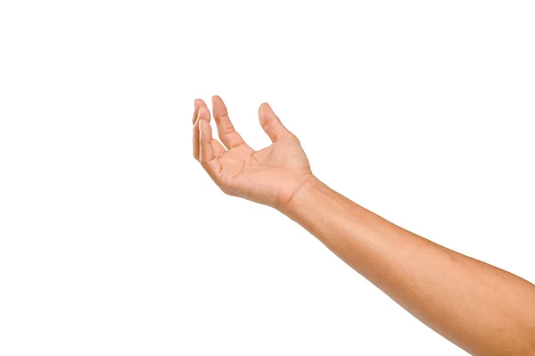 Άνθρωπος Χέρι Gesturing Απομονώνονται Λευκό Φόντο — Φωτογραφία Αρχείου