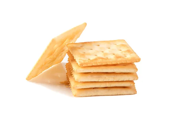 Biscuit Stapelen Geïsoleerd Witte Achtergrond — Stockfoto