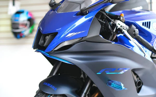 Yamaha Nın Galerisindeki Motosikletler Yamaha Motosikleti Seçici Odak — Stok fotoğraf