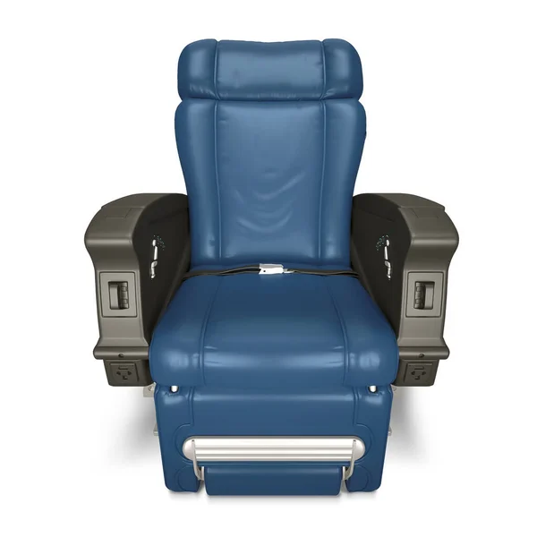 Aircraft passenger chairs with pillows. 3D rendering, First Class Airplane Chair. —  Fotos de Stock