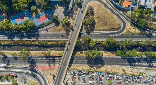 Vista aérea de la autopista Caracas. vista superior. — Foto de Stock