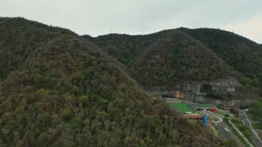 Caracas 'taki Cocodrilos Spor Parkı futbol stadyumu. Hava görünümü.
