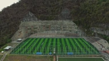 Caracas 'taki Cocodrilos Spor Parkı futbol stadyumu. Hava görünümü.