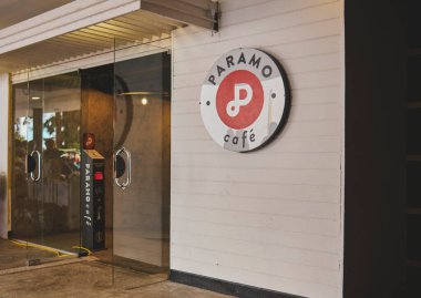 Venezuela 'da yeni bir kafe zinciri olan Cafe Paramo' nun bir şubesi. Ortak çalışma kavramı.