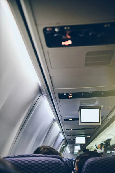 Repülőgép Utasok Ülések Arra Vár Hogy Török Belső — Stock Fotó