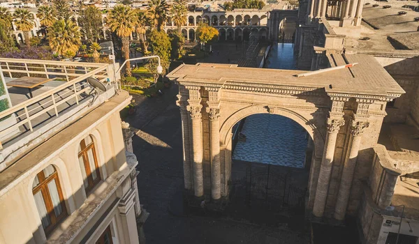 Aerial Drone View Arequipa Main Square Cathedral Church Misti Volcano — 图库照片