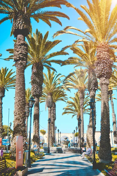 Yanahuara Plaza Arches Background Arequipa Peru — 스톡 사진