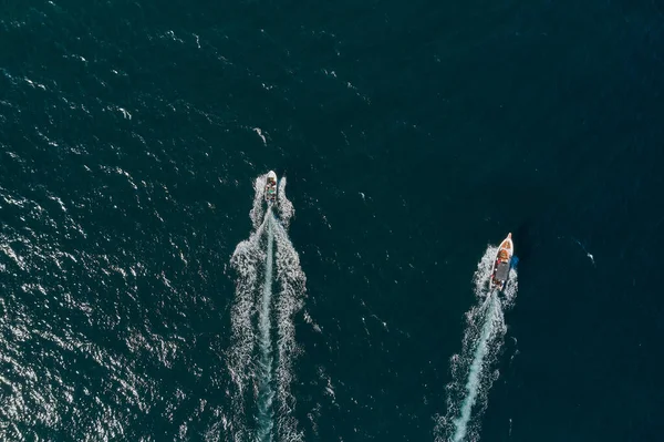 Aerial View Traditional Fishing Boat Caraballeda Crystal Clear Turquoise Sea — Stock Photo, Image