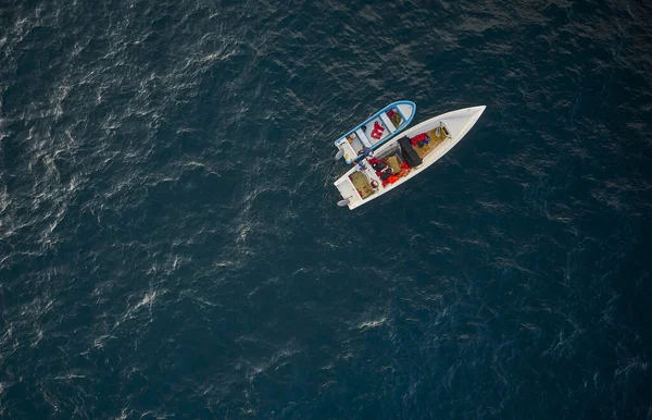 Aerial View Traditional Fishing Boat Caraballeda Crystal Clear Turquoise Sea — Stock Photo, Image