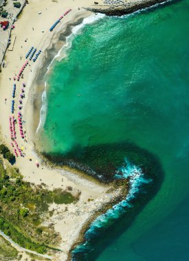 Caribbean public beach - Los Corales - Vargas, Venezuela. Aerial View.