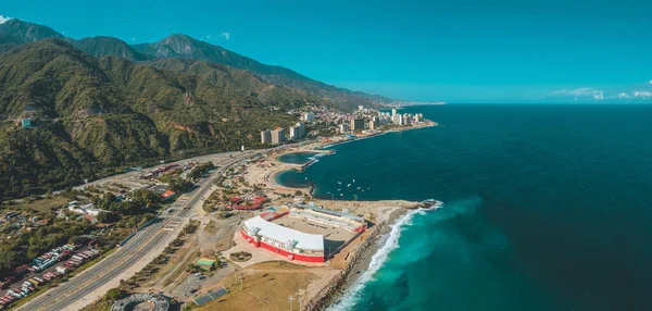 ベネズエラのラ グアイラでのビーチゲームのためのスタジアムの空中ビュー ビーチスタジアム — ストック写真