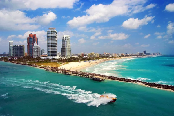 Letecký pohled na south miami beach — Stock fotografie