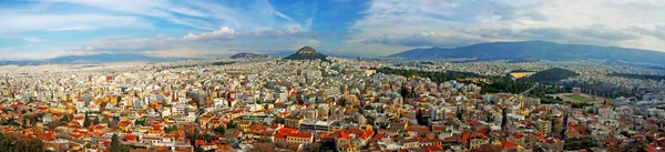 Athen lycabettus hill ile havadan görünümü — Stok fotoğraf