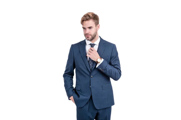 Obchodní úspěch. úspěšný muž v praktickém obleku. profesionální podnikatel — Stock fotografie