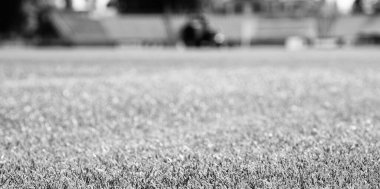 Açık hava futbol sahasında yeşil çimenler, seçici odaklanma, futbol