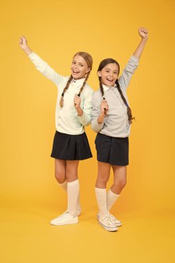 Dostane bir ilişki. Arkadaşlık hedefleri. Sevimli okul kız sınıf arkadaşları. Sevgili dostum. İlk okul günü. Kardeşlik ve dostluk. Neşeli ruh hali kavramı. Okul arkadaşlığı. Destek ve dostluk