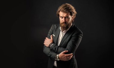 Modern başarılı erkek iş kariyerini, berber salonu konseptini temsil et