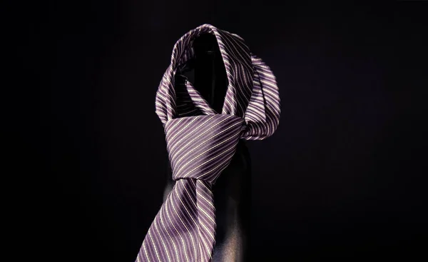 Δεμένη γραβάτα. Γυναικεία γραβάτα. Κόμπο Γουίντσορ. Επίσημο ένδυμα. Εξαρτήματα Mens — Φωτογραφία Αρχείου