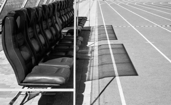 Vip asiento del estadio tribuna al aire libre para las personas, estadio —  Fotos de Stock