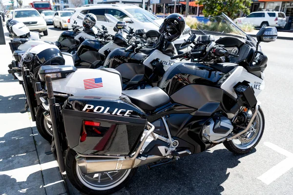 Long Beach California Usa Marzo 2021 Polizia Parcheggiata Bmw 1250 — Foto Stock