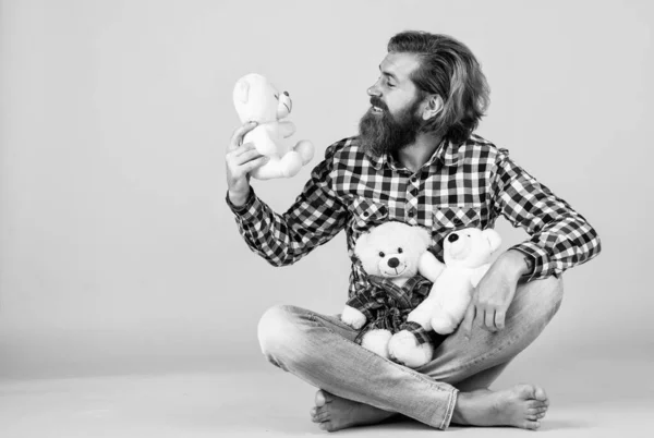 Hombre Barbudo Brutal Usar Camisa Cuadros Con Barba Exuberante Bigote —  Fotos de Stock