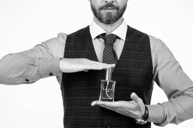 Kırpılmış adam parfüm şişesi, parfüm.