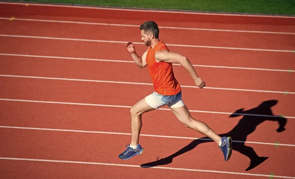 선수가 달린다 마라톤 단거리주자 달리기를 정력적 과인내 경기장 단거리 — 스톡 사진