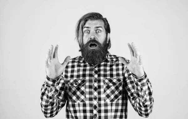 God Portrait Bearded Hipster Guy Long Lush Beard Mustache Face — Stock Photo, Image