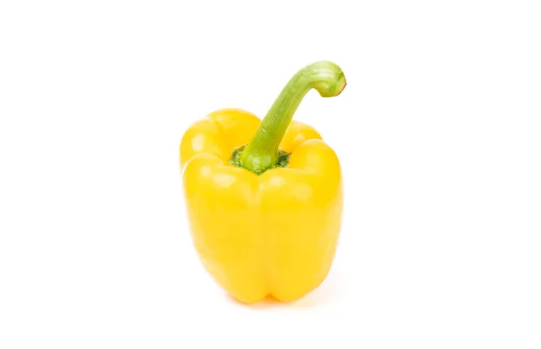Sárga Paprika Paprika Zöldség Növény Izolált Fehér — Stock Fotó