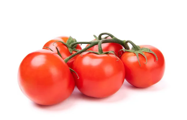 Manojo Tomates Rojos Cereza Verduras Aisladas Blanco — Foto de Stock